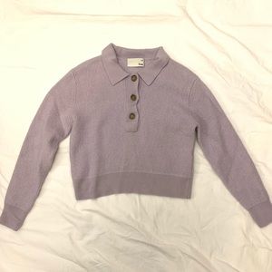 Aritzia Wilfred Free Cropped Collared Sweater